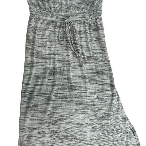 Banana Republic Womens Dress Maxi Halter Tie Neck Sz Xxs Heathered Gray Keyhole - Picture 3 of 15